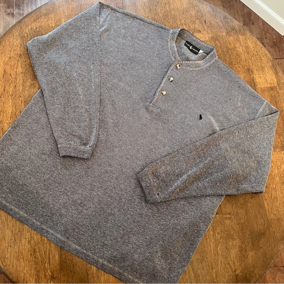ralph lauren Gray Henley Sweater Xl - Picture 1 of 7